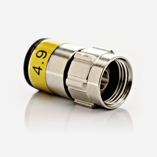 Fuba OVZ 037 Push-On F-Stecker gelb für Koaxialkabel mit 4,6 mm Dielektrikum