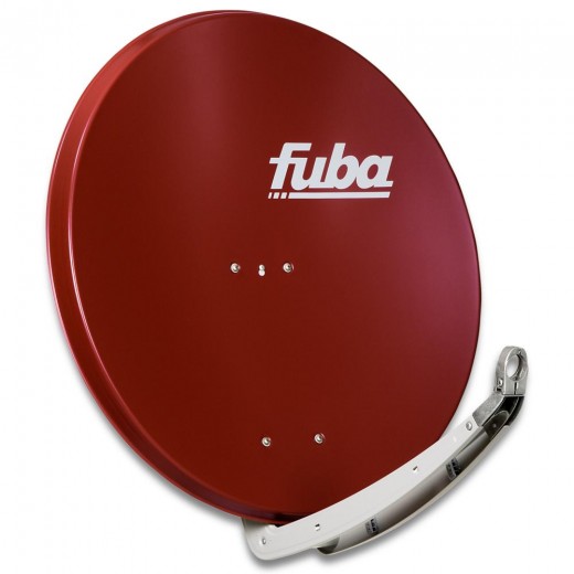 Fuba DAA 850 R - 85cm Alu Satellitenschüssel rot | Sat-Schüssel mit stabilem Doppeltragarm, Reflektor Aluminium, LNB-Halter aus Alu Druckguss