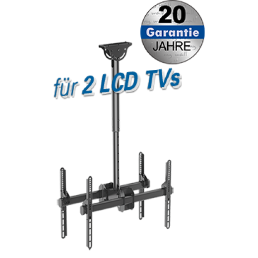 HD2 Deckenhalter für 2 LCD TV für Bildschirme 37“ - 70“ (94 - 178 cm) Belastung