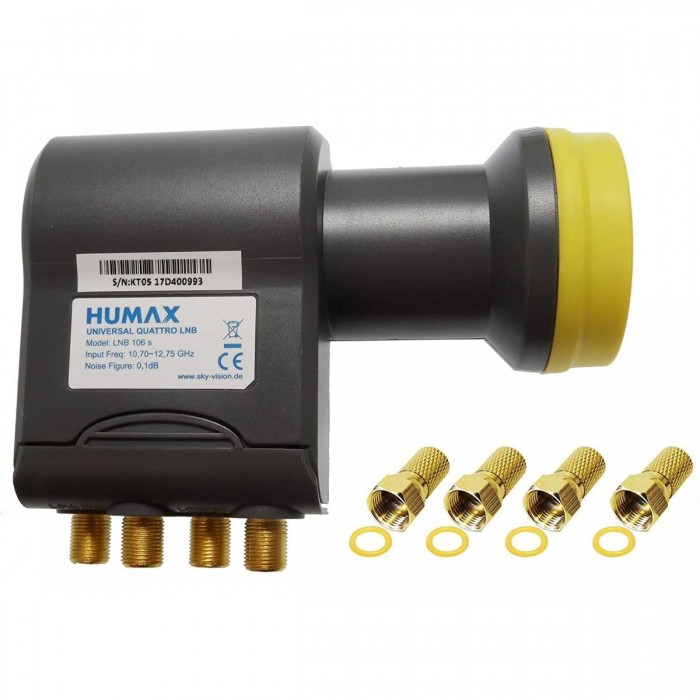 Humax Gold Quattro LNB für 4x Wetterschutzgehäuse Quattro inkl. + Multischalter LNB, LTE-Filter, | Universal