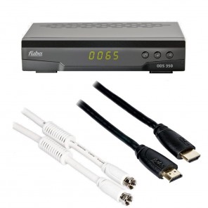 Fuba ODS 350 HDTV Sat-Receiver Set inkl. 1,5m HDMI-Kabel und 5m F-Anschlusskabel | Unicable-tauglich, Unicable2-tauglich, PVR-ready, LED-Display 4-stellig, EPI