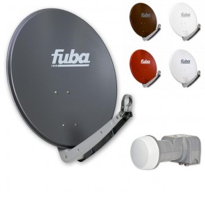 Fuba Digital Sat Anlage 2 Teilnehmer | Fuba Komplettset - DAA 650 Sat-Schüssel 60x65cm Alu + Fuba DEK 217 Twin LNB 2 Teilnehmer (DVB-S2, HDTV, UHD 4K/8K, 3D) mit LTE-Störfilter