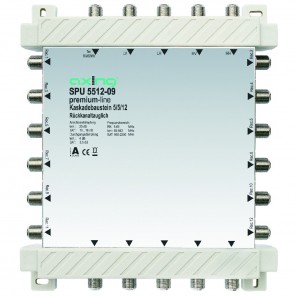 Axing SPU 5512-09 premium-line Kaskadenbaustein 12 Teilnehmer passiv | 5 in 12, kaskadierbar, HDTV-, 4K-, 3D-tauglich