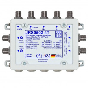 Jultec JRS0502-4T Einkabelumsetzer a²CSS konfigurierbar und stromsparend | 1 Satellit | bis zu 8 Teilnehmer | Endkaskade