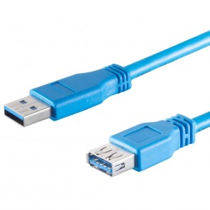 S-Impuls 77133 USB-A Verlängerungskabel 3m blau USB 3.2 Gen1x1, 5 Gbps, 4,5W, USB-A-Stecker/Buchse