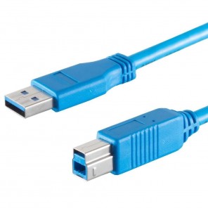 S-Impuls 77031 USB-A/B Adapterkabel 1m blau USB 3.2, Gen 1x1, 5 Gbps, USB-A/B-Stecker, 4,5W