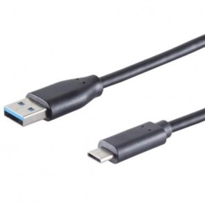 S-Impuls 13-31045 USB-A/C Adapterkabel 3m schwarz USB 3.2, Gen 1x1, 5 Gbps, USB-A/C-Stecker, 4,5W