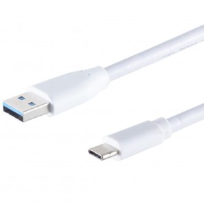 S-Impuls 13-31186 USB-A/C Adapterkabel 1,8m weiß USB 3.2, Gen 1x1, 5 Gbps, USB-A/C-Stecker, 4,5W