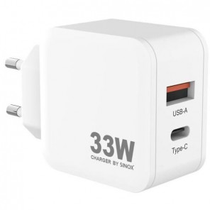 Sinox Mobility Pro SXP 6033 USB Ladegerät 33 Watt Power Delivery | USB-C + USB-A GaN Schnellladegerät PD 3.0 PPS / QC 3.0